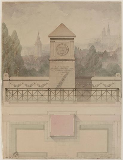 Projet du monument à la mémoire des Gardes nationaux de la Seine tué au combat de Buzenval le 19 janvier 1871.