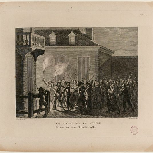 Paris gardée par le peuple, nuit du 12 au 13 juillet 1789. numéroté 20ème Tableau du recueil des tableaux historiques de la Révolution française (1791-1817).