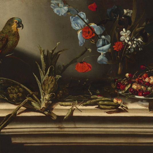 Still Life with Artichokes and a Parrot