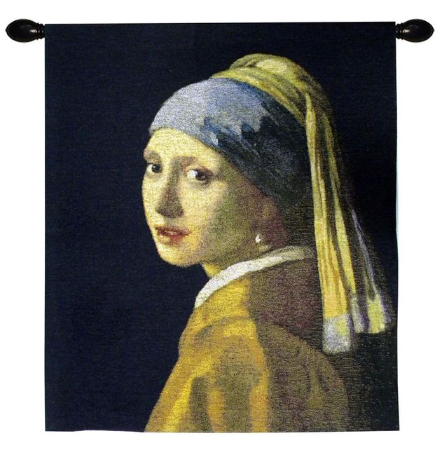 J Vermeer Girl with Pearl Earring - Wall Hanging 69cm x 80cm (70 rod) Signare Tapestry
