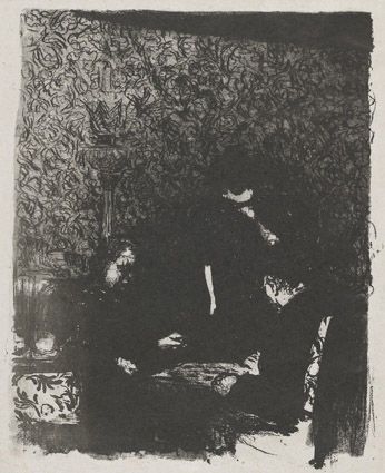 Edouard Vuillard - Trial proof of A Game of Checkers (La partie de dames) from the series Paysages et intérieurs Smartify Editions