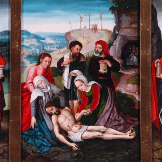 Lamentation or Pieta and the two Maries