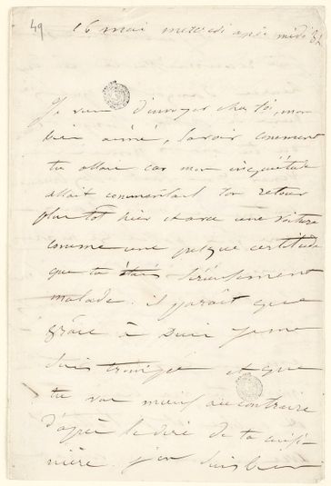 Juliette Drouet à Victor Hugo, 16 mai mercredi après midi 3h 1849