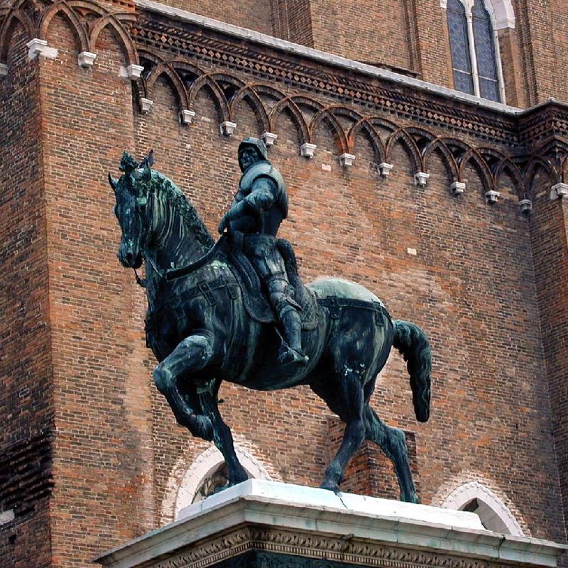 Equestrian statue of the condottiere Bartolomeo Colleoni