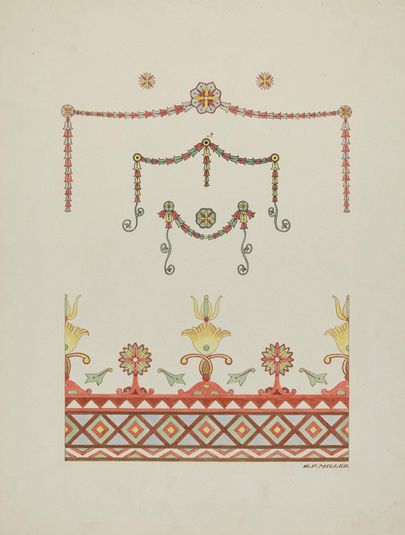 Wall Decorations (Drawing Made from a Restoration)