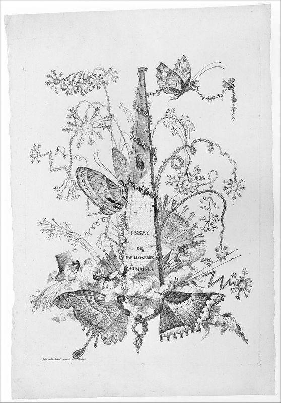 Title page from Essai de Papilloneries Humaines par Saint Aubin