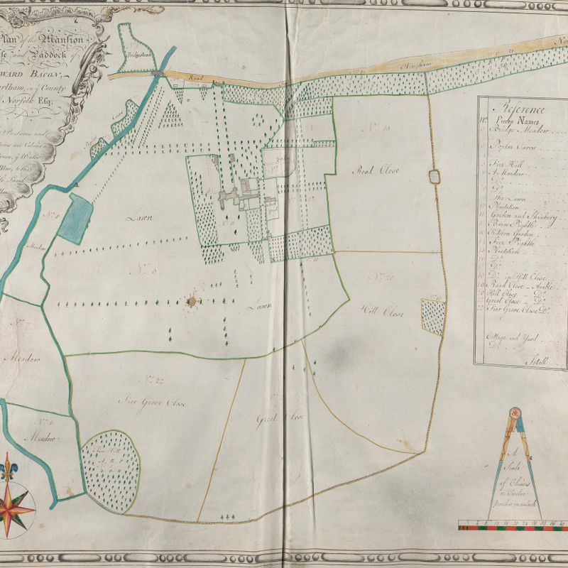 A Plan of the Mansion-house and Paddock of Edward Bacon