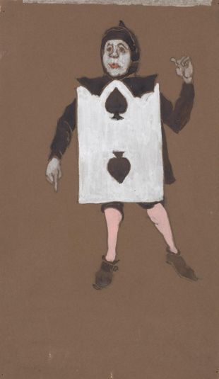 Two of Spades (costume design for Alice-in-Wonderland, 1915)