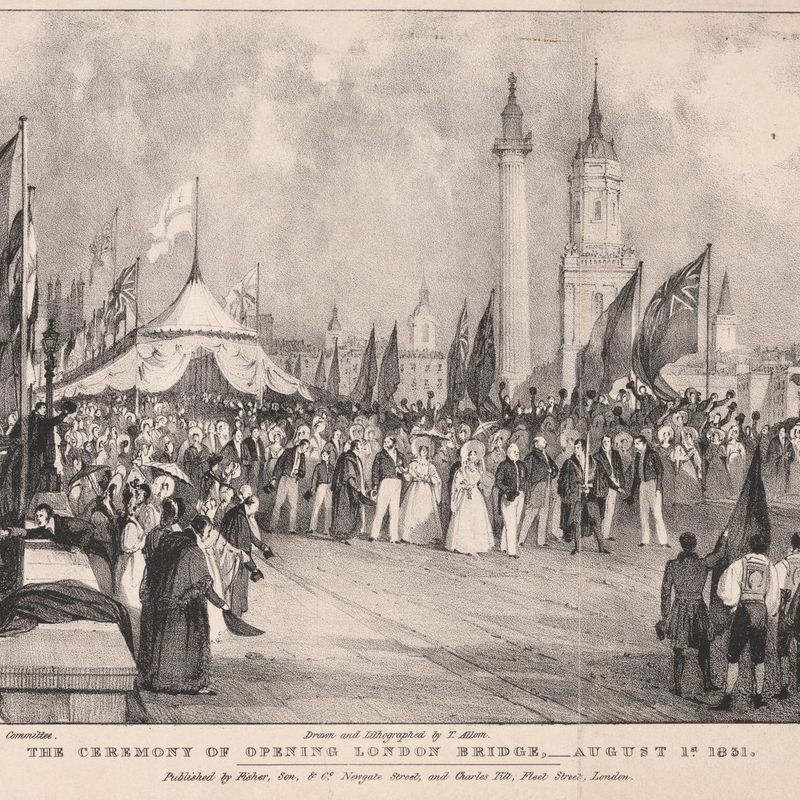 The Ceremony of Opening London Bridge with the Old London Bridge in the Background