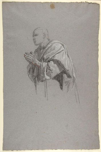 Drapery Study for a Cleric (lower register; study for wall paintings in the Chapel of Saint Remi, Sainte-Clotilde, Paris, 1858)
