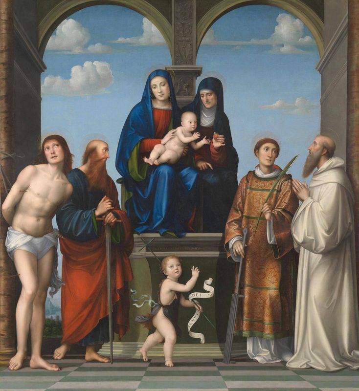 The Virgin and Child with Saint Anne, the Infant Saint John the Baptist and Four Saints