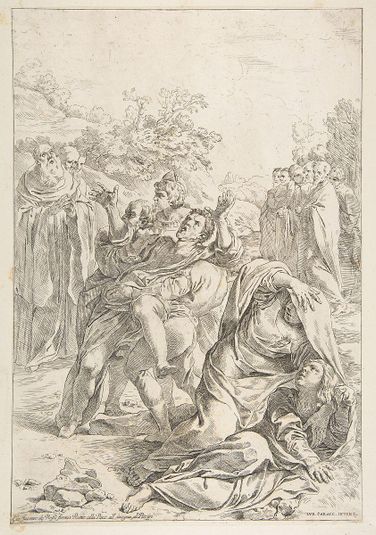 Saint Benedict exorcising a demon