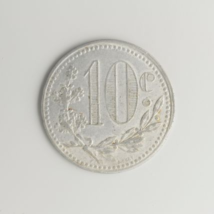 Bon pour 10 centimes de franc de la Chambre de commerce d'Alger, 1918