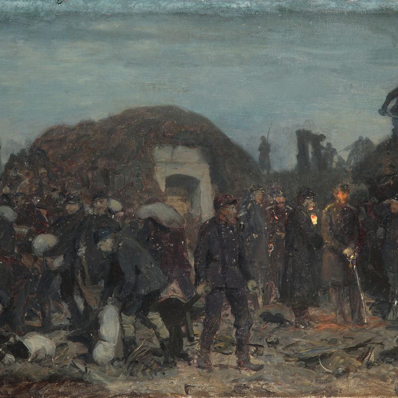 King Christian IX’s visit to Dybbøl Redoubts on the night between 22 and 23 March 1864
