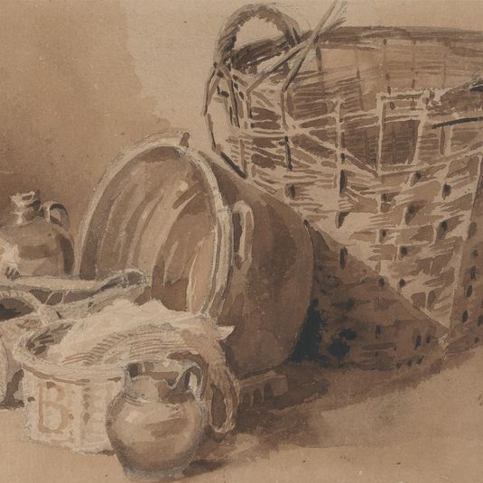 Still Life with Baskets and Pottery