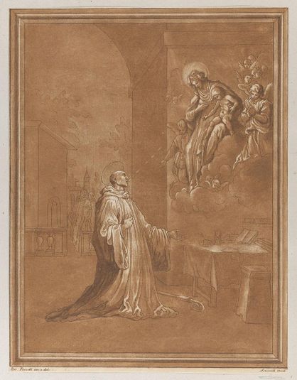 Madonna and child appearing before a kneeling saint, after Bernardino Poccetti