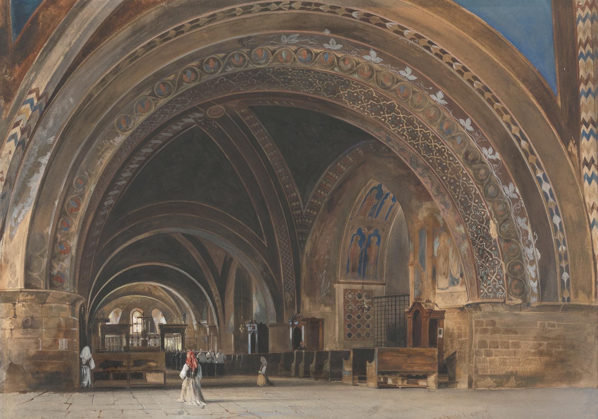 The Interior of the Lower Basilica of St. Francis of Assisi