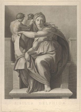 The Delphic Sibyl after the fresco by Michelangelo in the Sistine Chapel