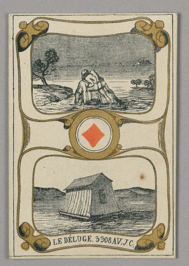 The Flood, Playing Card from Set of "Cartes héroïques" or "Des grands hommes"