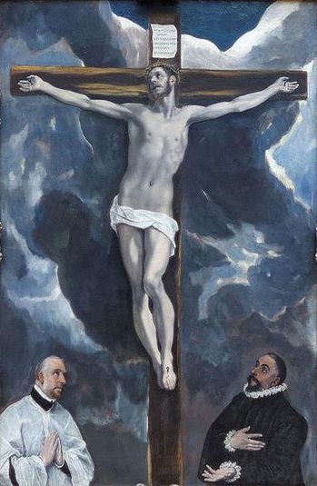 Le Christ en croix adoré par deux donateurs