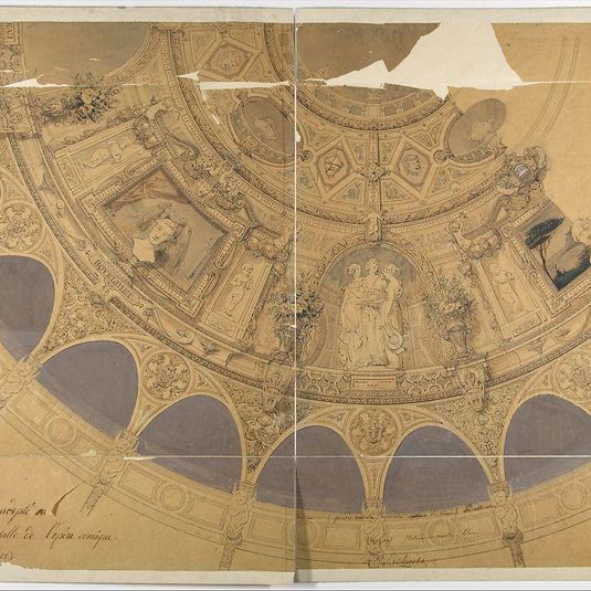 Design for the decoration of the ceiling in the Opéra Comique, Paris