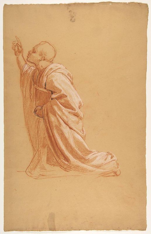Cleric (lower register; study for wall paintings in the Chapel of Saint Remi, Sainte-Clotilde, Paris, 1858)