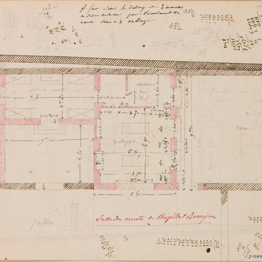 Hôpital Beaujon : plan de la salle des morts