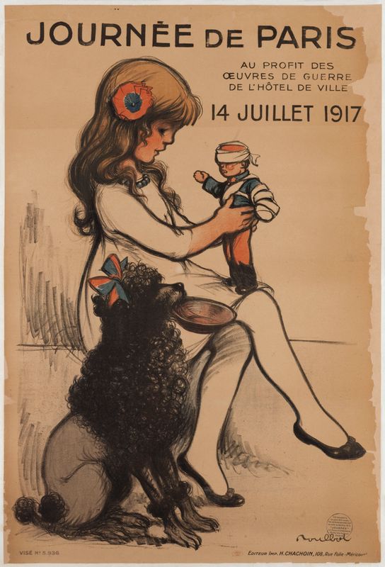 JOURNEE DE PARIS/ AU PROFIT DES/ OEUVRES DE GUERRE/ DE L'HÔTEL DE VILLE/ 14 JUILLET 1917