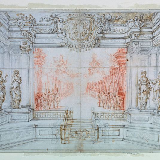 Proscenium and Stage Design: Scene 1, Ballet celebrating the marriage of Leopoldo Cesare, Duke of Mantua, and Claudia Felice, Archduchess of Austria, 1674