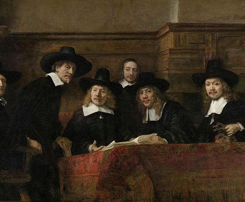 Rembrant - The Sampling officials of Amsterdam Drapers Guild known as the syndics Smartify Editions