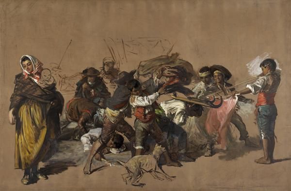 Spanish Boys Playing at Bullfighting
