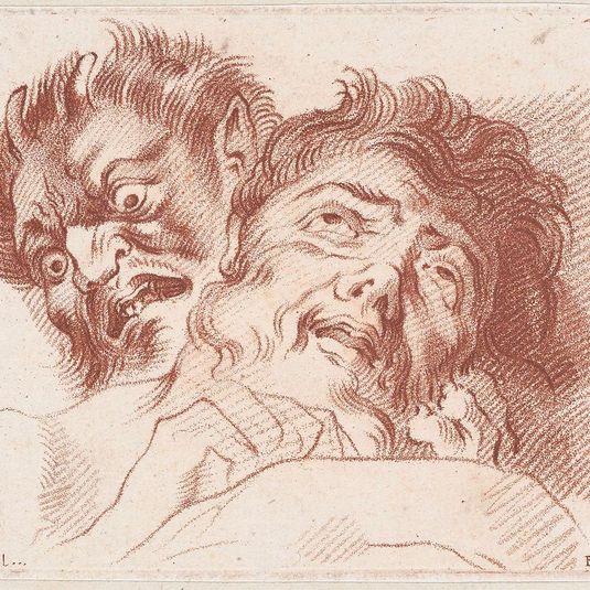 Head of a man and a satyr