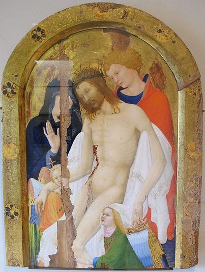 Le Christ de pitié soutenu par saint Jean l’Évangéliste en présence de la Vierge et de deux anges