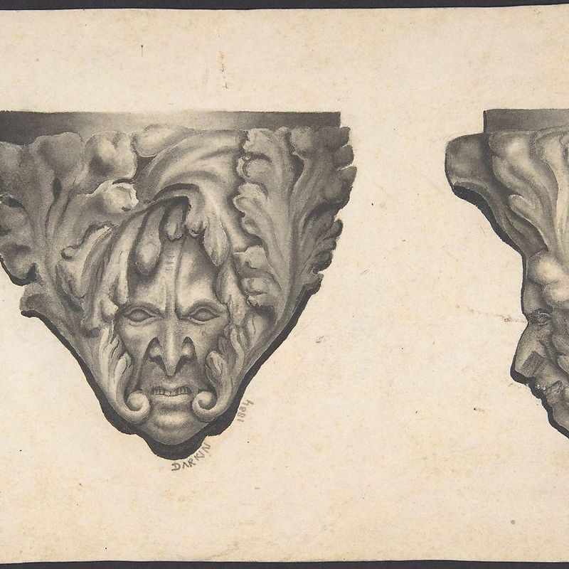 Sketches of Carved Medieval Bosses