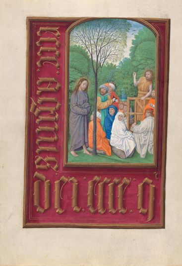 Hours of Queen Isabella the Catholic, Queen of Spain:  Fol. 169v, St. John the Baptist Preaching