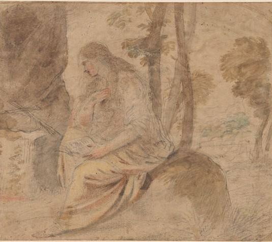 The Penitent Magdalene (recto) / Bearded Man and Studies for Rebecca and Eliezer (verso)