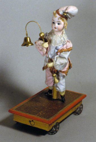 Mechanical Pull-Toy Clown With Bell