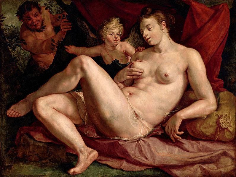 Venus and Cupid Spied on by a Satyr, formerly known as Jupiter and Antiope