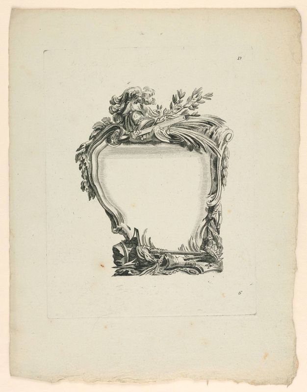 Escutcheon, Plate 7 of Cahier de Cartouches, Set D