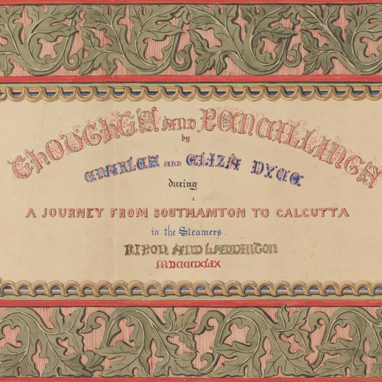 Titlepage and thirteen sheets of ms. description for "Thoughts and Pencillings"