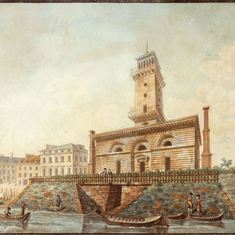 La pompe à feu du Gros-Caillou et le quai d'Orsay en 1794.