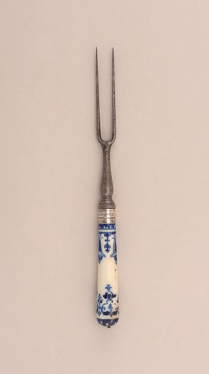 Fork with Blue Pattern on Porcelain Handle