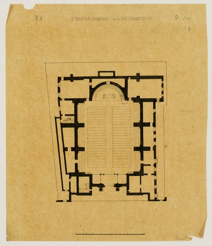 Plan du temple des Evangéliques de la Rédemptions.