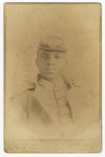 Cabinet card of Col. Charles Young as a cadet at West Point