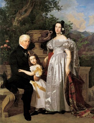 Prince Esterházy's Councillor Mathias Kerzmann with his Second Wife Maria Helena (née Mikolischütz) and their Daughter Maria