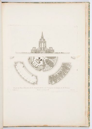 Charpente du Feu d'Artifice, plan et élévation (Structure for Fireworks, Plan and Elevation), plate 117, in Oeuvres de Juste-Aurèle Meissonnier (Works of Juste-Aurèle Meissonnier)