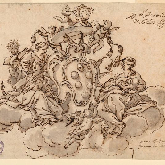Design for a Ceiling (?) Painting with the Coat of Arms of Cardinal Francesco Maria de'Medici