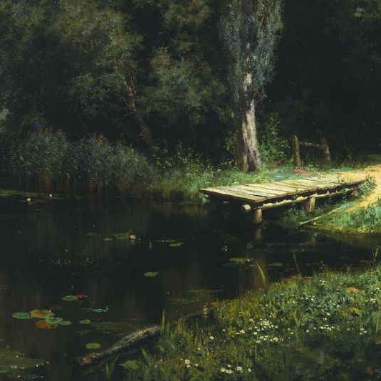 An overgrown pond by Vasily Polenov
