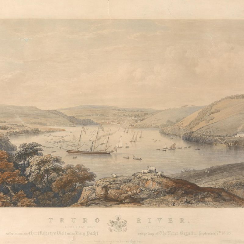 Truro River from a field near Cliff Cottage on the Occasion of her Majesty's Visit in the Fairy Yacht on the day of the Truro Regatta, September 7th, 1846