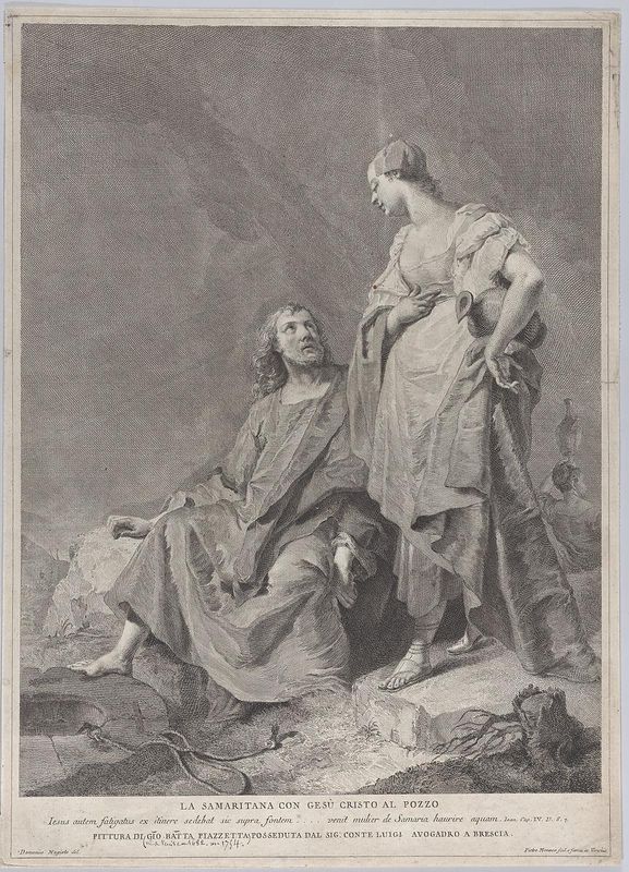 Christ and the woman of Samaria at the well, from the series of 112 prints of the sacred history, after the painting by Giovanni Battista Piazzetta